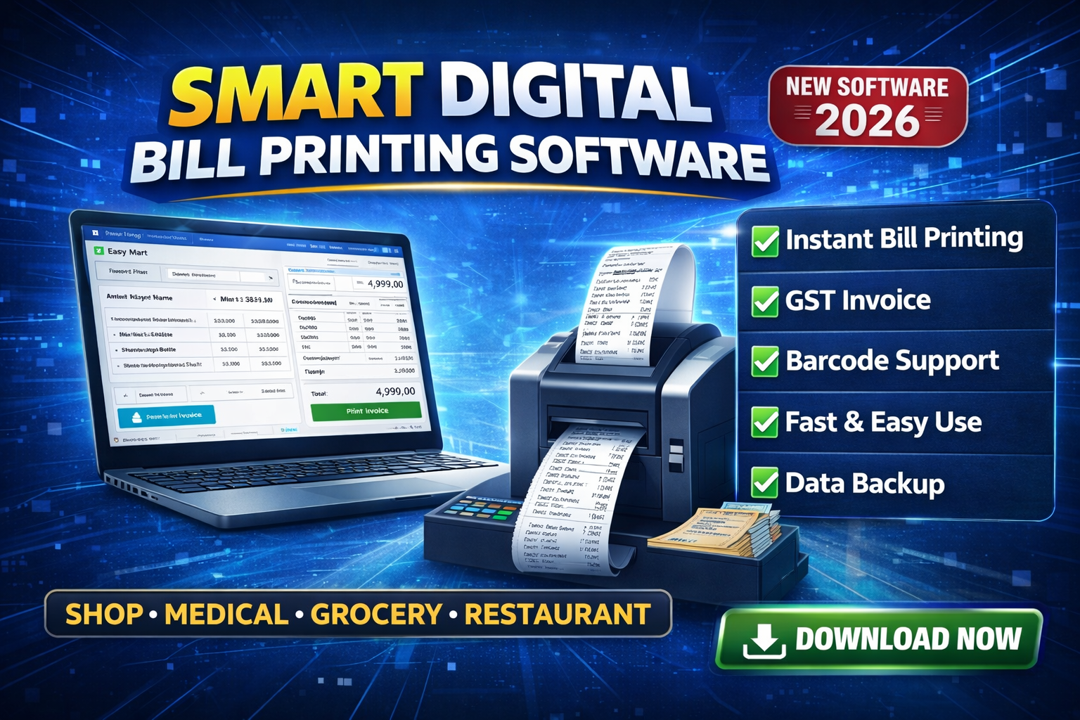 Smart Digital Bill Printing Software